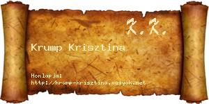 Krump Krisztina névjegykártya